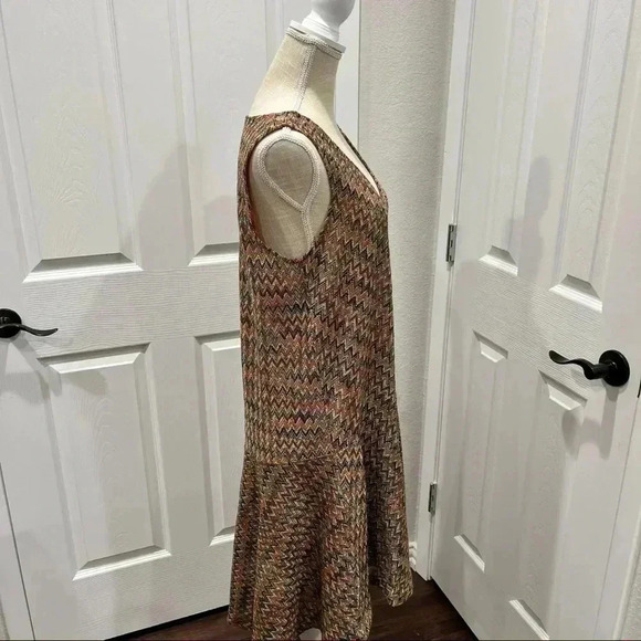 Maeve (Anthropologie) sleeveless muted color Chevron dress - Picture 12 of 13